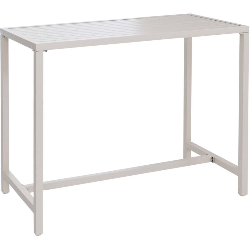 Table haute extérieure table de bar jardin 105 x 130 x 65 cm structure acier thermolaqué crème 040008742