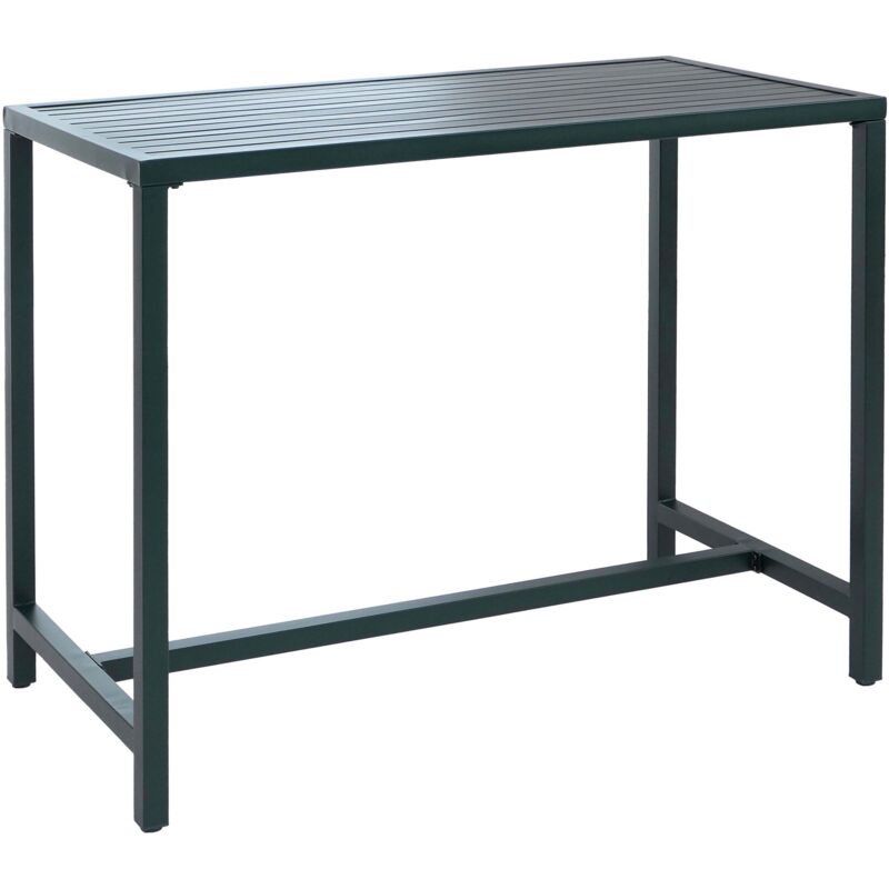 Table haute extérieure table de bar jardin 105 x 130 x 65 cm structure acier thermolaqué vert 040008733