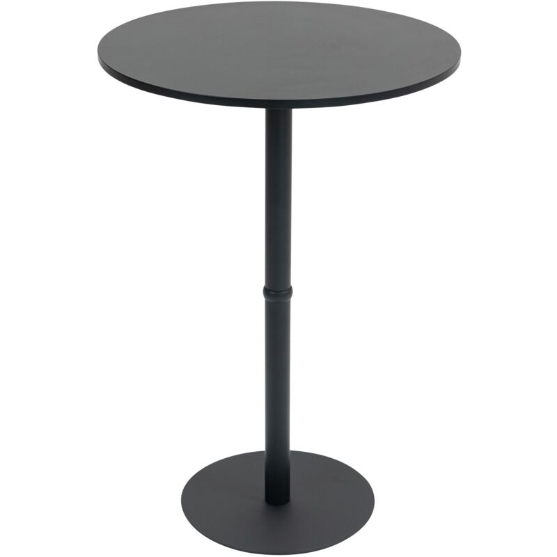 Table haute Hereford ronde Noir / Noir 75 cm