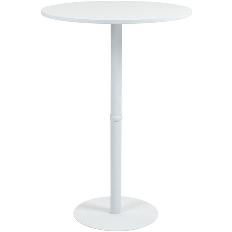 CLP - Table haute Hereford ronde Blanc / Blanc 75 cm