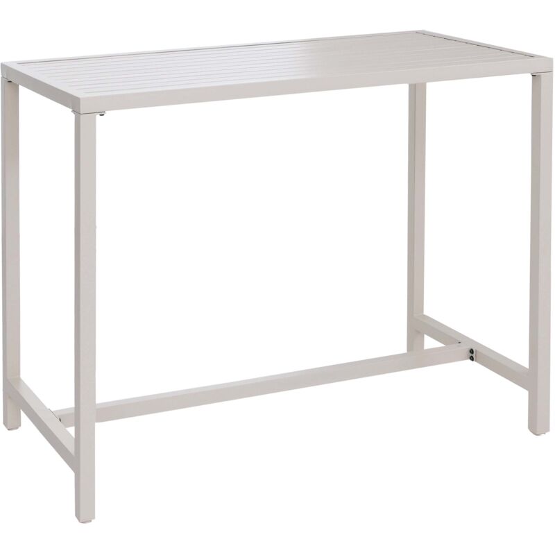 Table haute HHG-294, table de jardin, table de bar, métal d'extérieur 105 x 130 x 65 cm, crème Table haute HHG-294, table de jardin, table de bar, métal d'extérieur 105 x 130 x 65 cm, crème