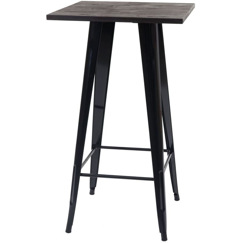 Jamais utilisé] Table mange-debout HHG-401, plateau en bois, design industriel, métal, 107x60x60cm, noir