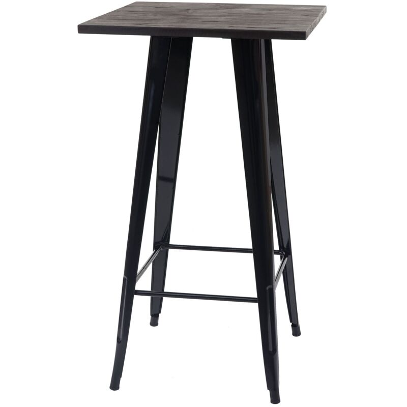 Hegele - Table mange-debout HHG-401, plateau en bois, design industriel, métal, 107x60x60cm, noir
