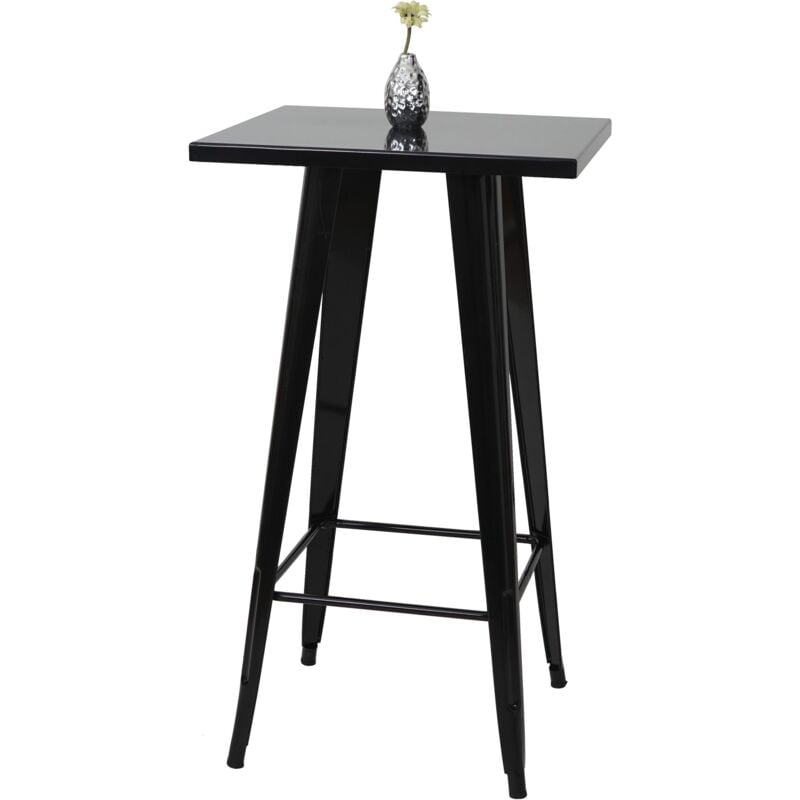 Hegele - Table haute HHG-906, métal, design industriel 105x60x60cm, noir