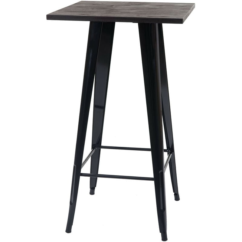 Table mange-debout HWC-A73, plateau en bois, design industriel, métal, 107x60x60cm, noir
