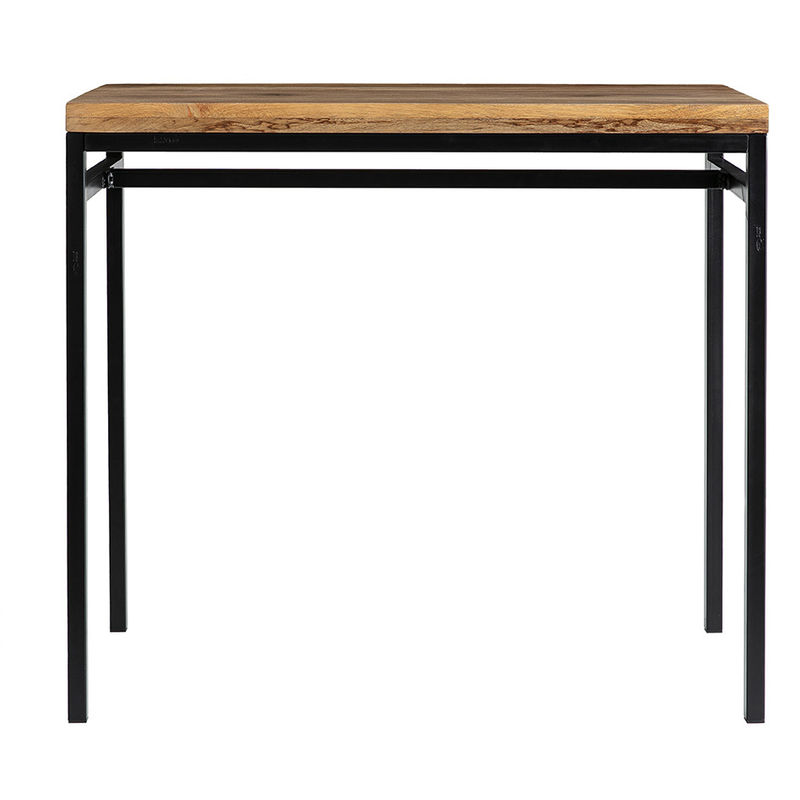 table haute industrielle en bois manguier massif et métal noir l115 cm ypster - bois clair / noir