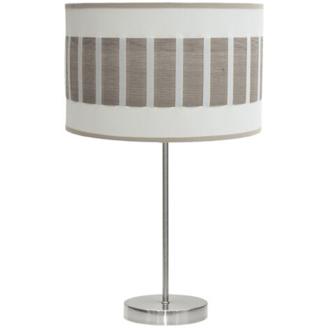 table haute ivanna ivanna 1xe27 nickel/bois blanc gris 62x30x30 cm