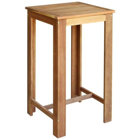 Table haute mange debout bar bistrot bois d'acacia solide 105 cm - Bois