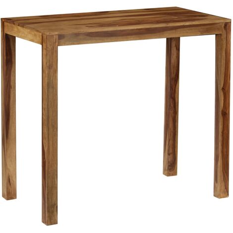 Table haute mange debout bar bistrot bois de sesham massif 118 cm - Bois