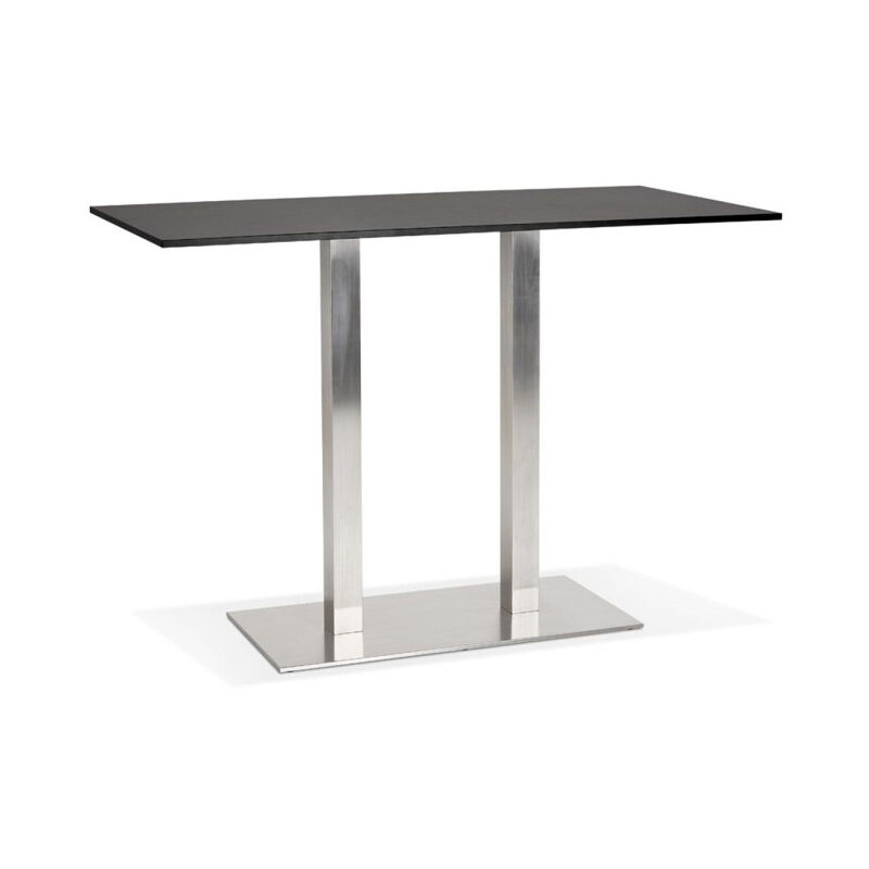 Paris Prix - Table Haute Mange-Debout 'Pansy' 160cm Noir & Argent