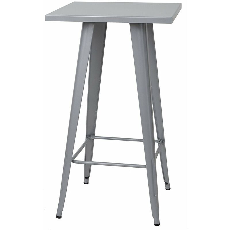 décoshop26 - table haute mange debout style industriel en métal gris - gris