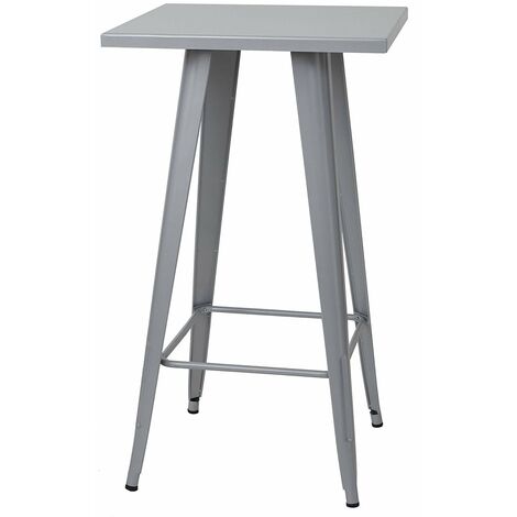 Table haute mange debout style industriel en métal gris TAB04007