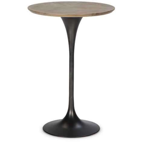 Table haute Meriden - Noir, Naturel