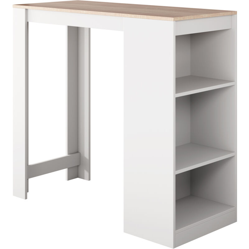 Table haute 110x103x50cm Plateau de table Modèle Kyra Blanc e Sonoma Table haute 110x103x50cm Plateau de table Modèle Kyra Blanc e Sonoma