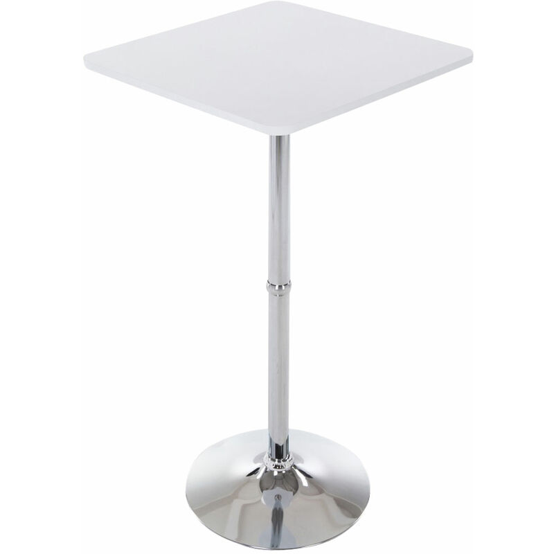 CLP - Table de support carrée moderne pour bar avec étagère en bois différentes couleurs colore : Blanc