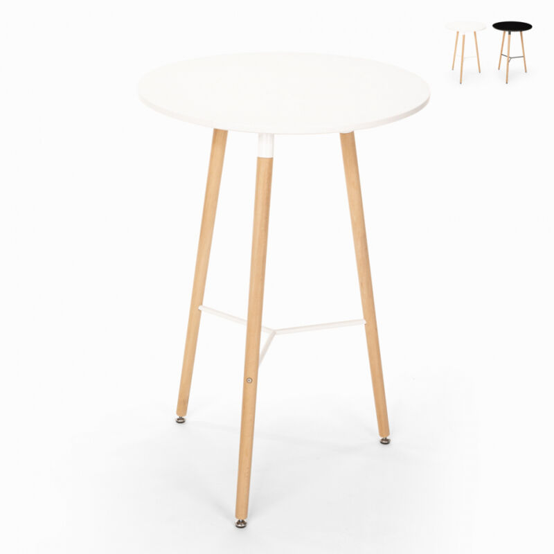 Table haute pour tabourets design scandinave en bois 60x60 rond en bois Shrub - Blanc Table haute pour tabourets design scandinave en bois 60x60 rond en bois Shrub - Blanc