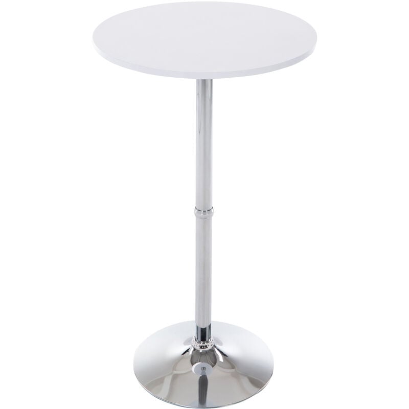 Table de support rond moderne pour bar avec étagère en bois différentes couleurs colore : Blanc