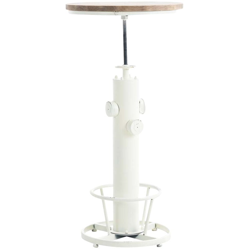 CLP - Table ronde de ø 60 cm dans un style idistal réglable en différentes couleurs hauteur colore : Blanc antique