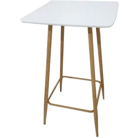 Table haute scandinave Tobias - L. 60 x H. 102 cm - 60 x 60 x 102 - Blanc