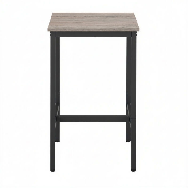Table Haute, Table de Bar Carrée, Cadre en Acier, 60 x 60 x 92 cm, Montage Facile, pour Cuisine, Salon, Style Industriel, Grège et Noir