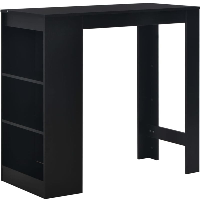 Table haute Table de bar - Mange-Debout avec étagère Noir 110x50x103 cm BV788812 Bonnevie