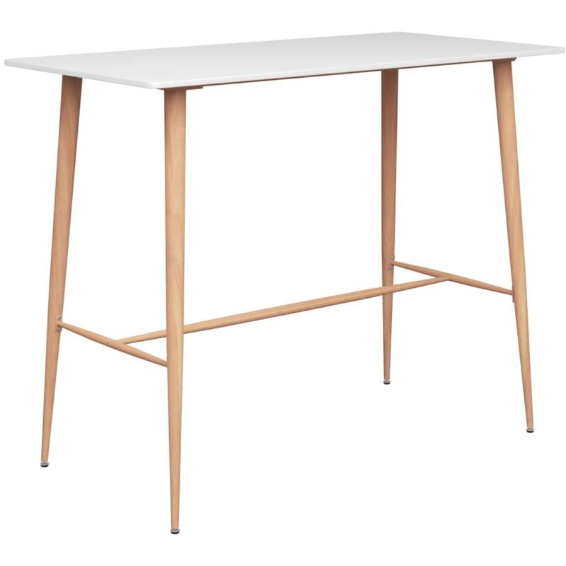 Table haute Table de bar - Mange-Debout Blanc 120x60x105 cm BV395283 Bonnevie