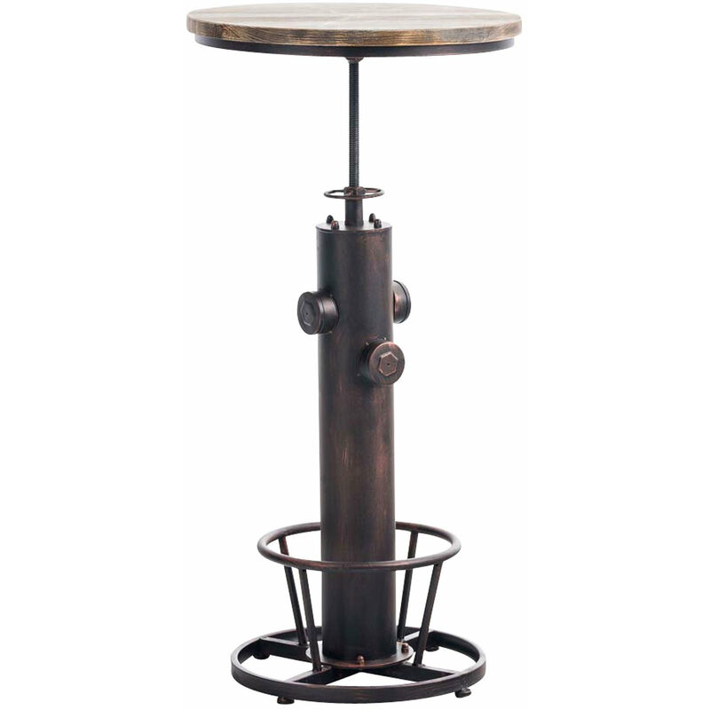 Table Haute Table De Bar Style Industriel Hauteur Reglable Repose Pieds Bronze Noir Tab10021