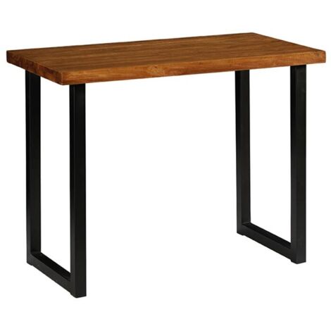 Table haute teck et métal 140cm Wales Casita WALTAHT 140 - 140x75x110 cm - Kayu Meuble