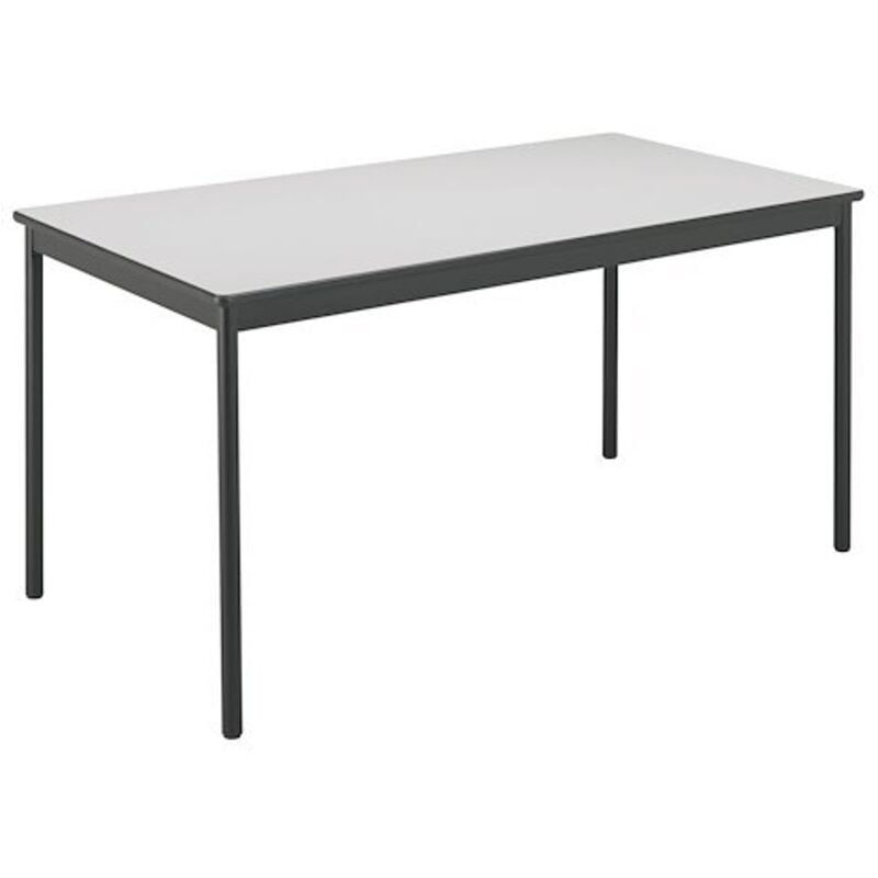 Sans Marque - Table rectangulaire l 140 x p 70 cm, piétement noir - Confort - plateau gris - Maxiburo
