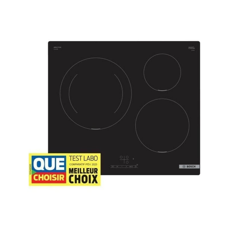 Bosch - Table induction 60cm PUJ611BB5E SER4 Noir - 3 foyers - L592xP522 mm