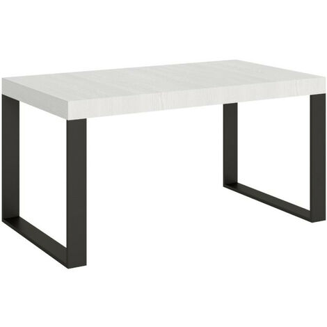Table industrielle blanche et pieds métal anthracite Tiroz 160cm