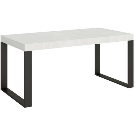 Table industrielle blanche et pieds métal anthracite Tiroz 180cm