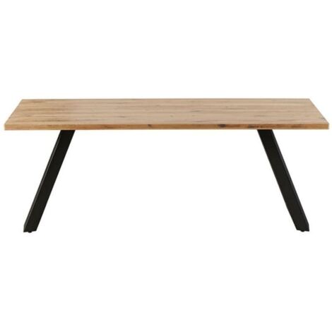 Table industrielle bois massif 200cm KENT Casita huilée blanchie - 200x90x75 cm - Kayu Meuble