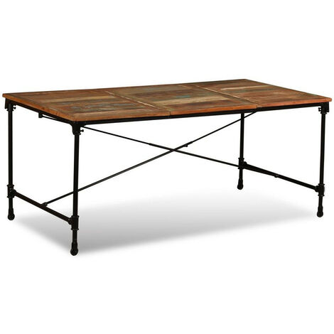 Table industrielle bois recomposé Vintale 180cm
