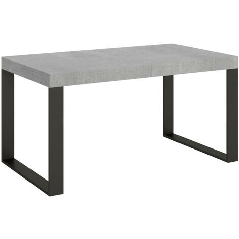 Table industrielle gris ciment et pieds métal anthracite Tiroz 160cm