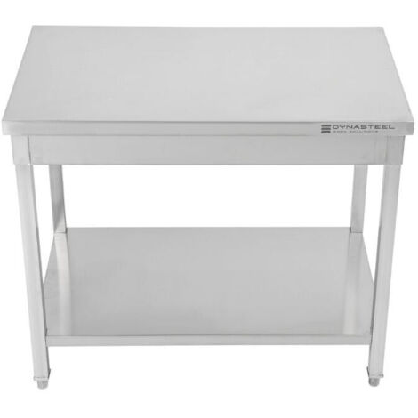 Table Inox Centrale avec Etagère - 1600 x 600 mm