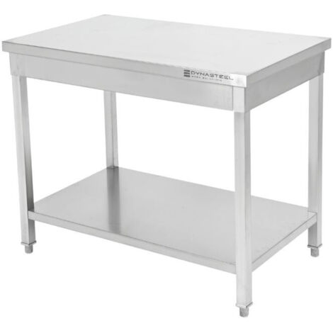 Table Inox Centrale avec Etagère - 800 x 600 mm
