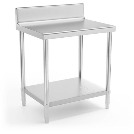 Table Inox Professionnelle Royal Catering – 60x60 Cm, 2 Niveaux, Capacité 150 Kg, Neuve