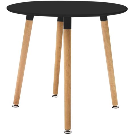 Table intérieure ronde Ø80 cm en bois avec dessus en mdf avignon  Black
