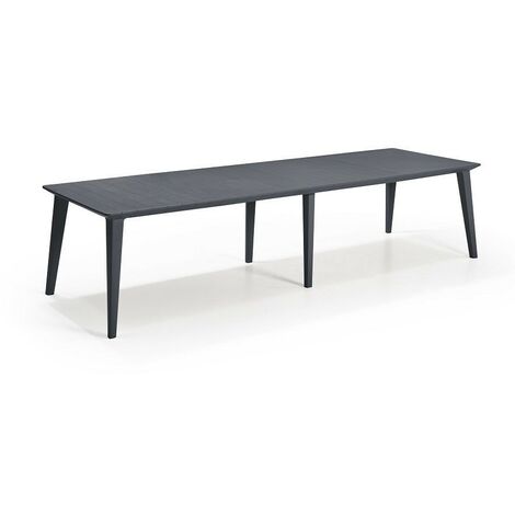 Table Design contemporain 320 cm Graphite - ALLIBERT BY KETER - 8 a 10 personnes avec allonge - LIMA