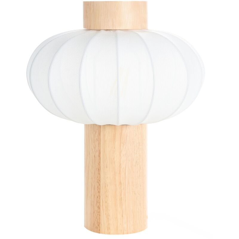 Image of Table Lamp Light Brown Rubberwood Iron&hellip;