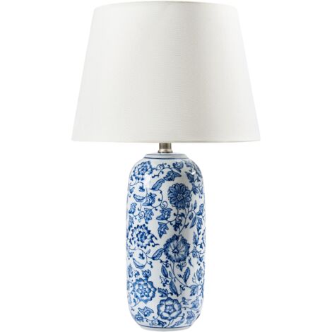 Table Lamp AIBONITO Porcelain White/ Blue