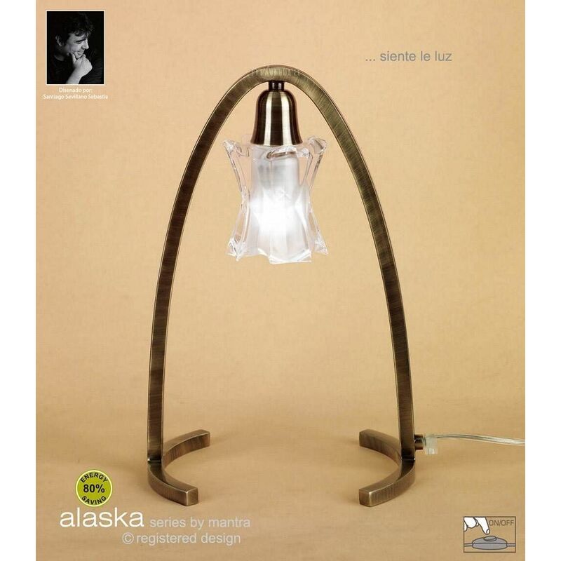 Table Lamp Alaska 1 Bulb G9, antique brass