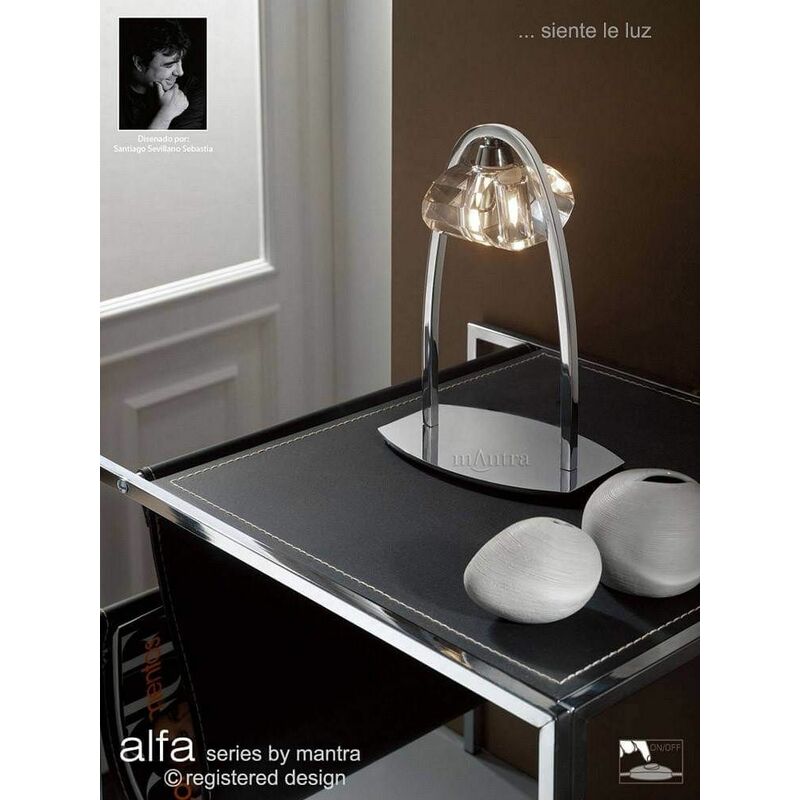 Table lamp Alfa large 1 Bulb G9, polished chrome