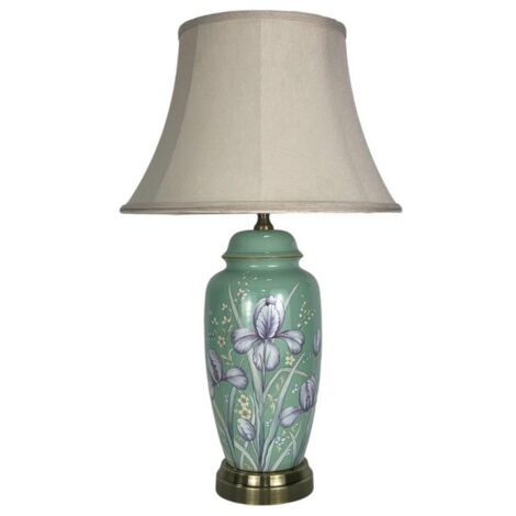 Table Lamp and Shade - Ceramic - L19 x W19 x H47 cm