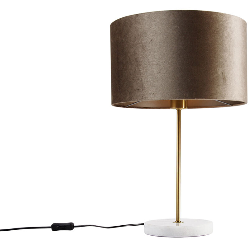 Image of Table Lamp Brass with Velvet Shade&hellip;