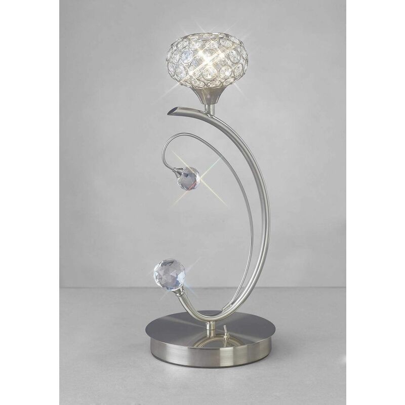 Table Lamp Cara 1 Bulb satin nickel / crystal