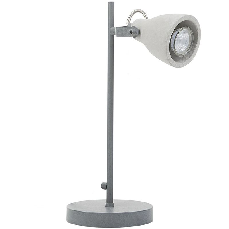 Industrial Table Desk Lamp Light Natural Concrete Cement Grey Mistago
