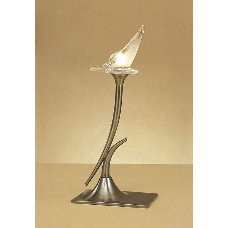 09diyas - Table lamp Flavia 1 Bulb G9, antique brass