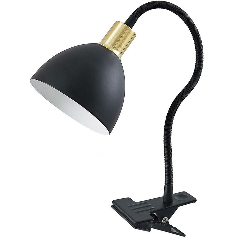 Table Lamp Genora (modern) in Black made of Metal for e.g. Living Room & Dining Room (1 light source, E14) from Lindby - matt black, brass
